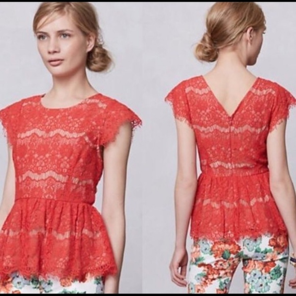 Anthropologie // Maeve // Lacey Peplum Top
